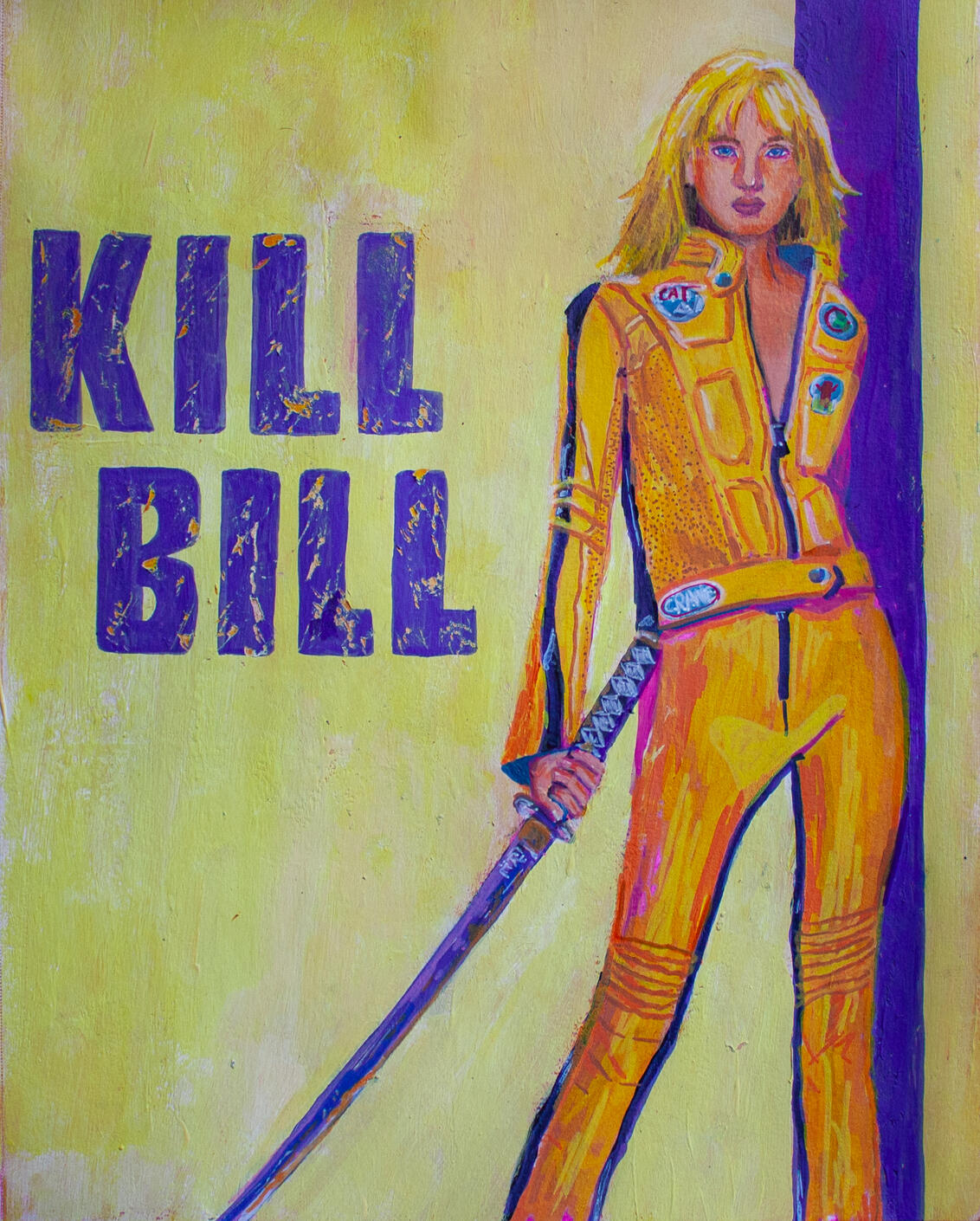 Kill Bill, 2026, Acrylic on Paper, 9" x 12"