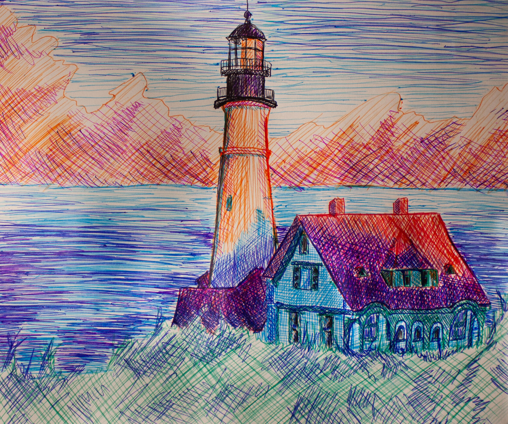 Pen Lighthouse, 2026, Multi Colored Pens