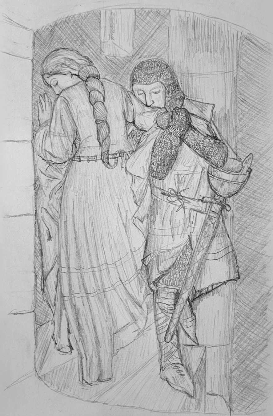 Turret Stairs Sketch - Fredric Burton, 2025, Graphite