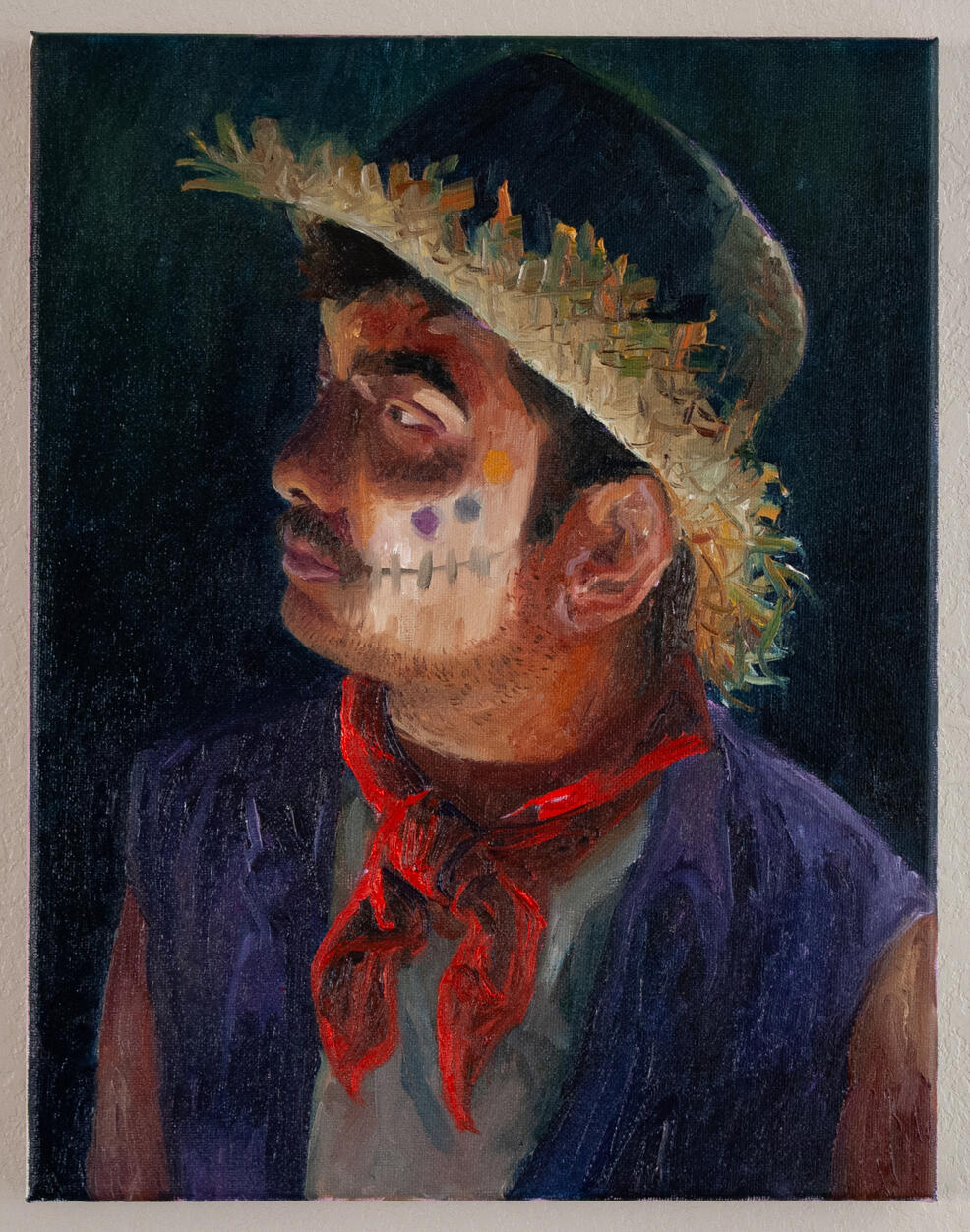 Portrait with Strawhat, 2026, Oil on Canvas, 11" x 14" (Private Collection)