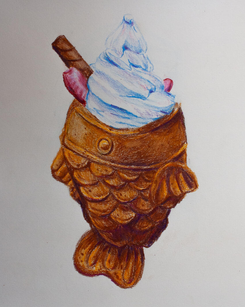 Fishy Sundae, 2026, Colored Pencil