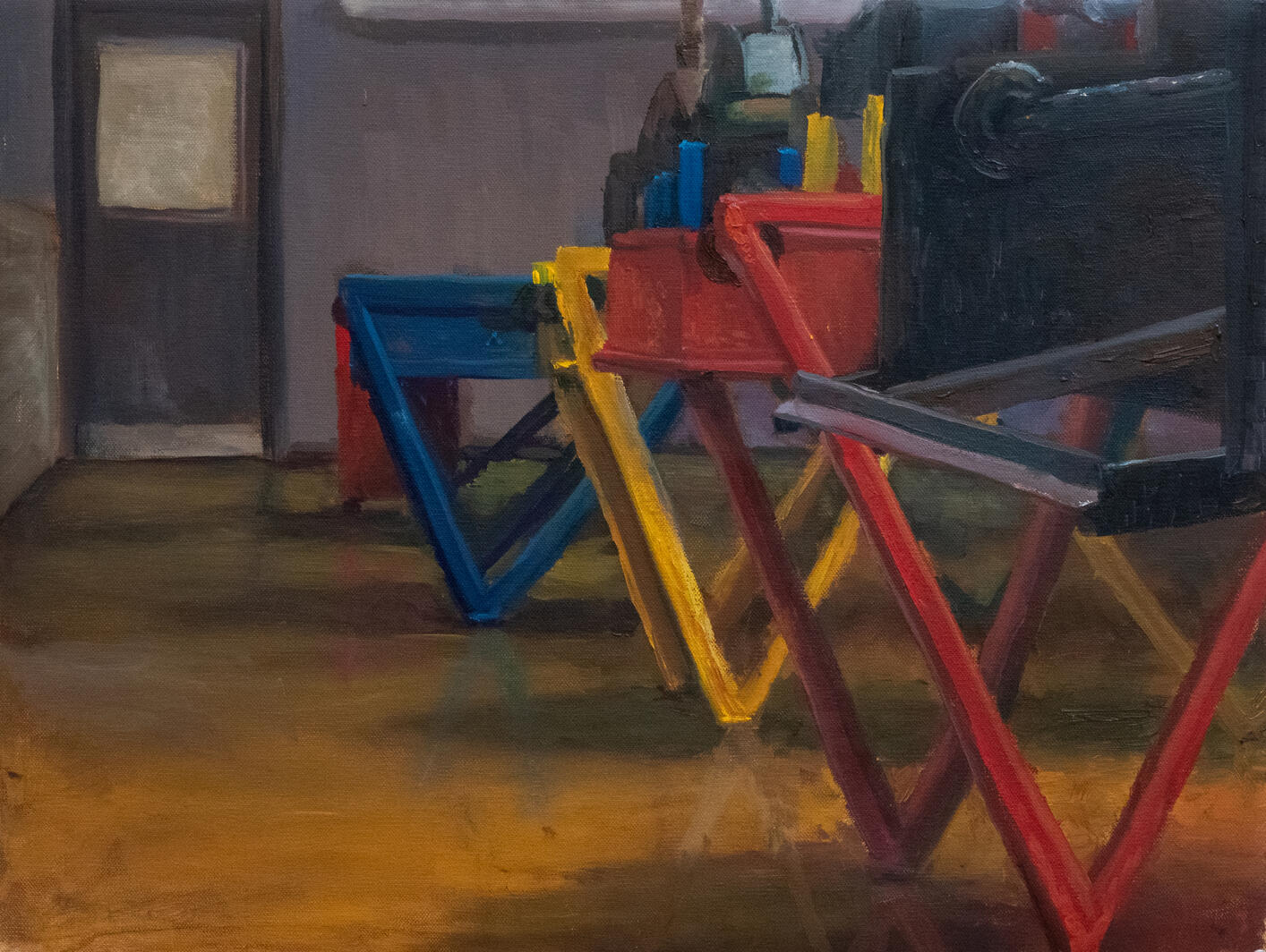 Primary Presses, 2025, Oil on Canvas, 32” x 24”
