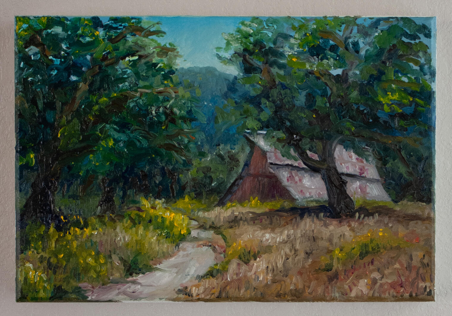 Ahwahnee Barn, 2026, Oil on Panel, 12" x 8"