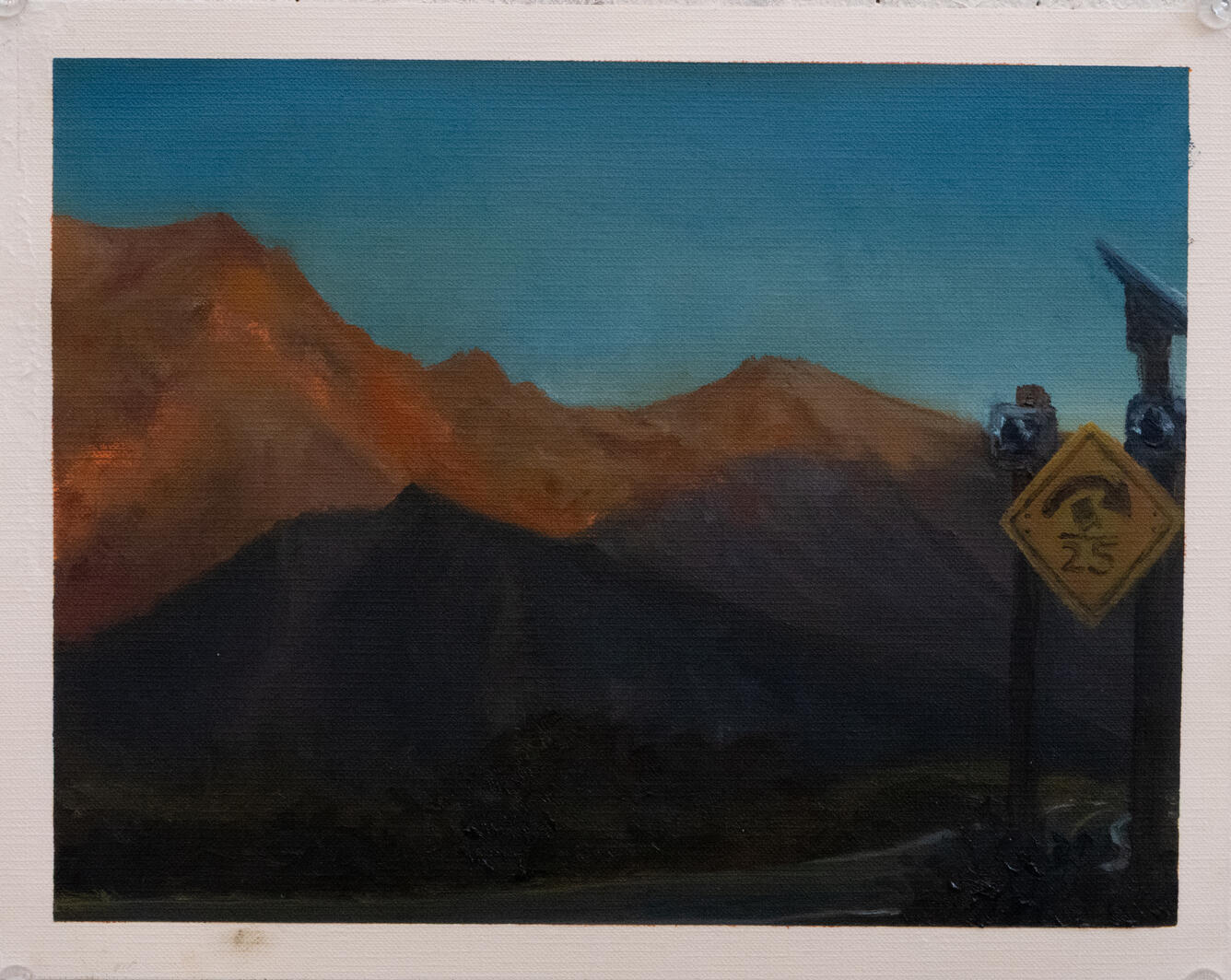 Curry Mountain Turn, 2025, Oil on Canvas Paper, 10” x 8”