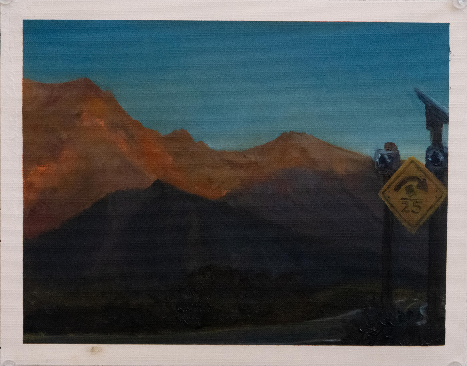 Curry Mountain Turn, 2025, Oil on Canvas Paper, 10" x 8"